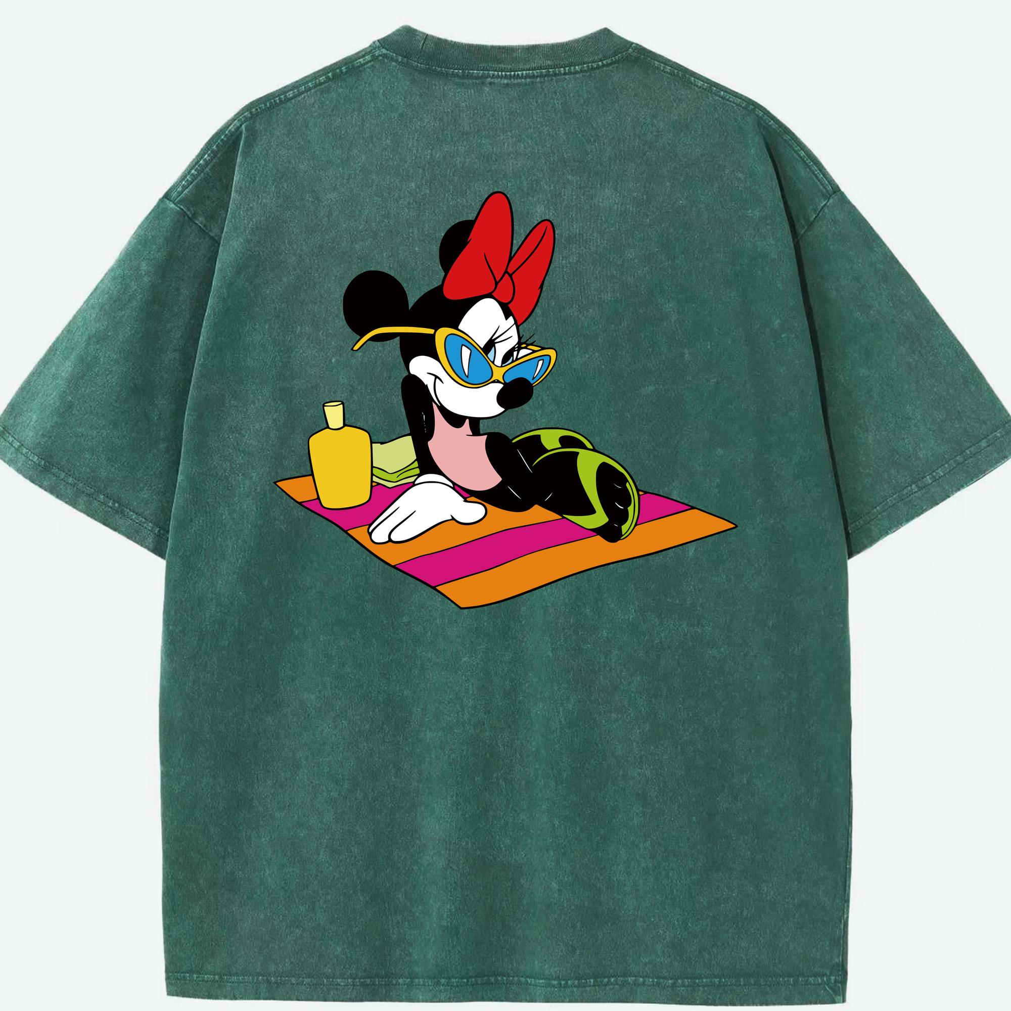 （画像用） ミッキーマウス Mickey Mouse 綿100% ヴィンテージ風 半袖Tシャツ（背面プリント）